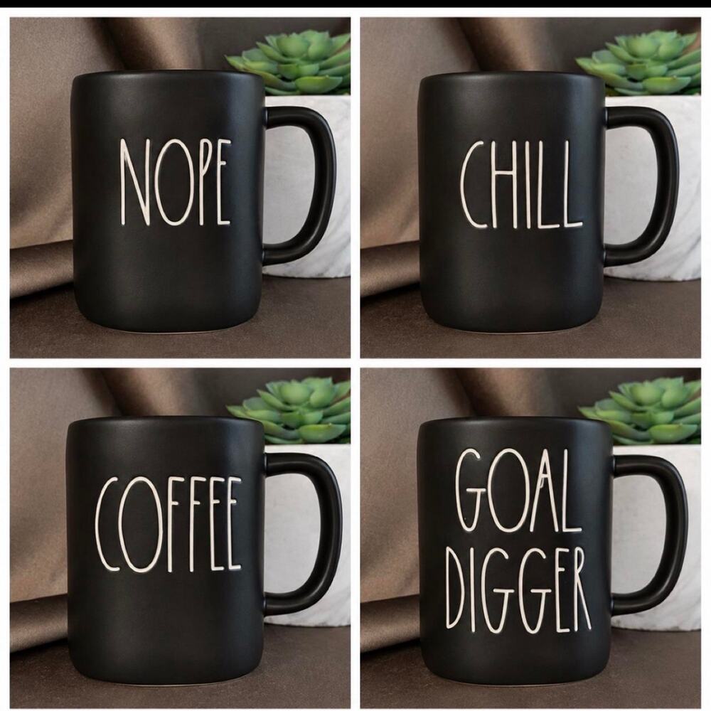 Rae dunn black coffee mugs: only used as decor so still like new